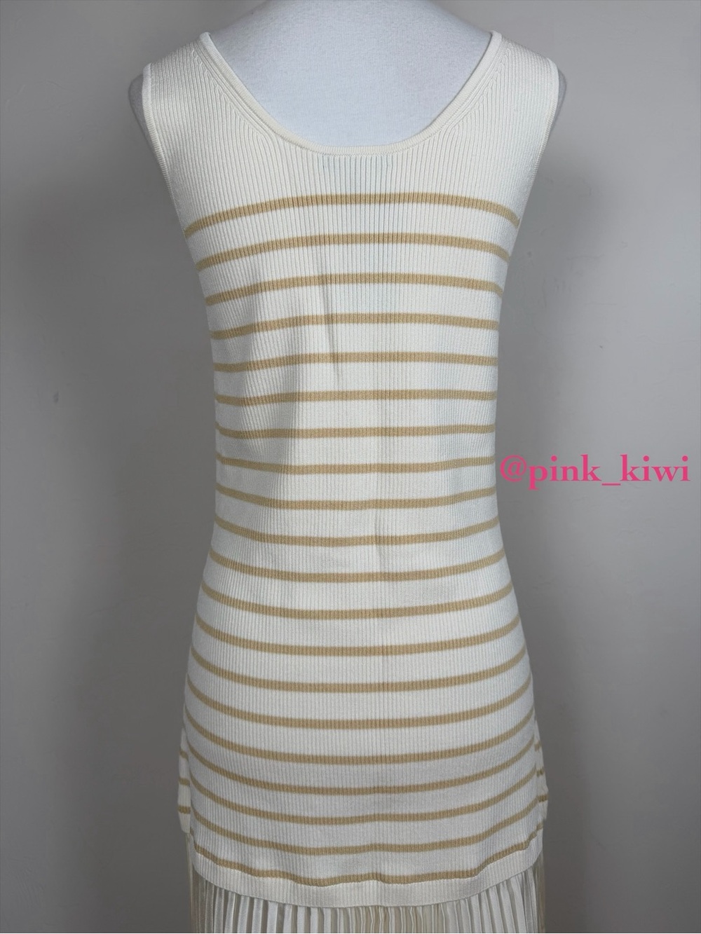 Rag & Bone Millie Mixed Media Ivory Striped Tank Dress - Picture 10 of 14